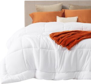 Bedsure Comforter Duvet Insert - Quilted Comforters King Size, All Season Duvet, GentleSoft Down Alternative Bedding Blanket, with 8 Tabs, Gifts for Women/Men, White, King 90 x 102 Inches
