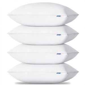 CozyLux Soft Supportive Bed Pillows for Side and Back Sleepers, Oeko-Tex Certified Down Alternative Filling, Hotel Quality Fluffy Sleeping Pillow, White, Standard - 18" x 26", 4 Pack